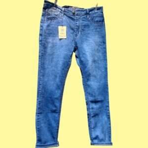Men’s Light Blue Slim Fit Jeans – Stretch Washed Denim Pants