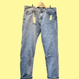 Men’s Premium Grey Washed Slim Fit Jeans – Stretch Denim Casual Pants