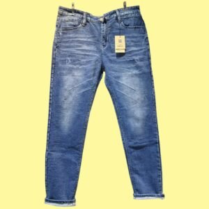 Men’s Slim Fit Light Blue Denim Jeans – Stretch Casual Faded Jeans